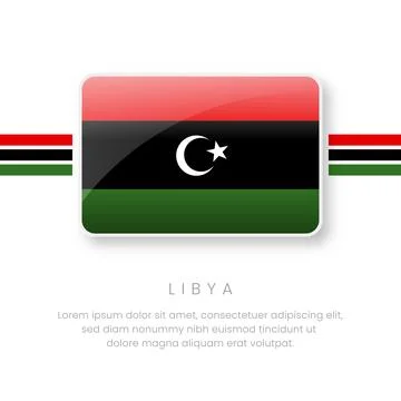 National Libya Flag.Vector Libya Button Flag. Realistic National Flag Desig.. Stock Illustration