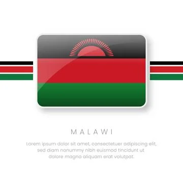 National Malawi Flag.Vector Malawi Button Flag. Realistic National Flag Des.. Stock Illustration