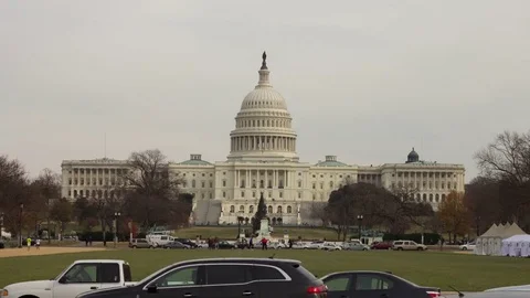 National Mall hyperlapse toward US Capitol building Vídeos de archivo 79516633