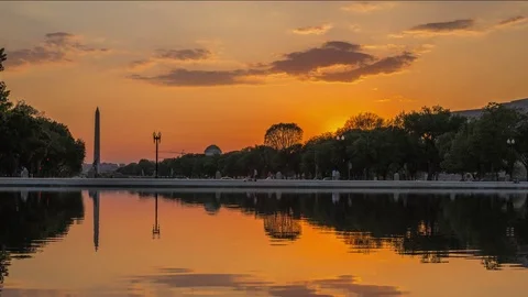 National Mall Sunset Timelapse Stock Footage 82390064