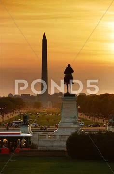 National mall sunset, washington dc Stock Photos