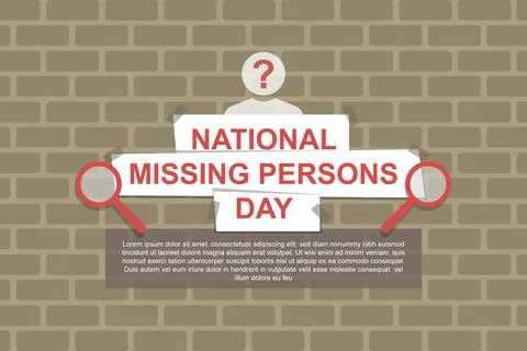 National Missing Persons Day background. Stock Illustration
