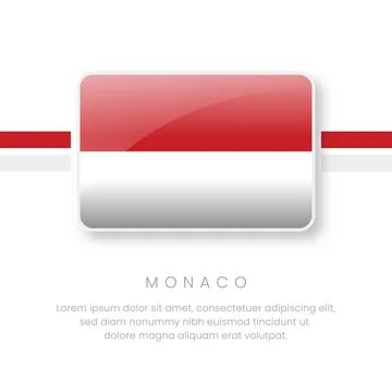 National Monaco Flag.Vectors Monaco Button Flag. Realistic National Flag De.. Stock Illustration