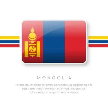 National Mongolia Flag.Vectors Mongolia Button Flag. Realistic National Fla.. Stock Illustration