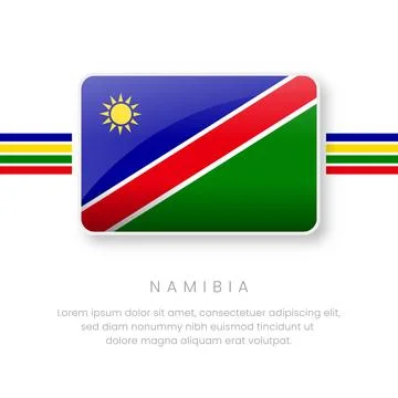 National Namibia Flag.Vector Namibia Button Flag. Realistic National Flag D.. 스톡 일러스트