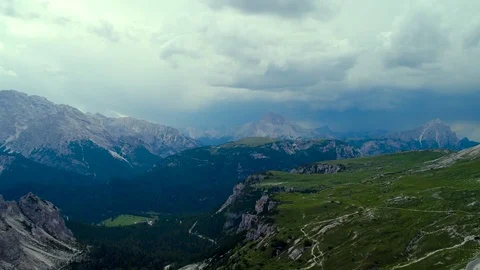 National Nature Park Tre Cime In the Dolomites Alps. Beautiful nature of Ital Stock Footage