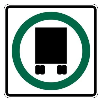 National network route sign, truck in green circle, R14-4, US road sign Stock Illustration