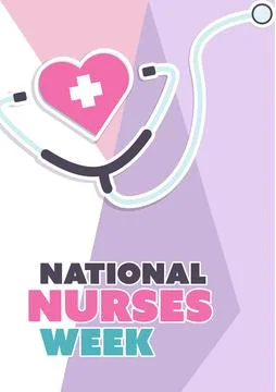 National nurses week flat design. Poster template for annual greetings in t.. Stock Illustration