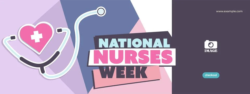 National nurses week flat design. Banner template for annual greetings in t.. Stock Illustration
