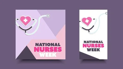 National nurses week flat design. Social media template for annual greeting.. Stock Illustration