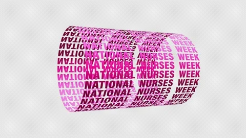 NATIONAL NURSES WEEK pink text Scrolling loop isolated Stock Footage 151257526