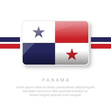 National Panama Flag.Vector Panama Button Flag. Realistic National Flag Des.. Stock Illustration