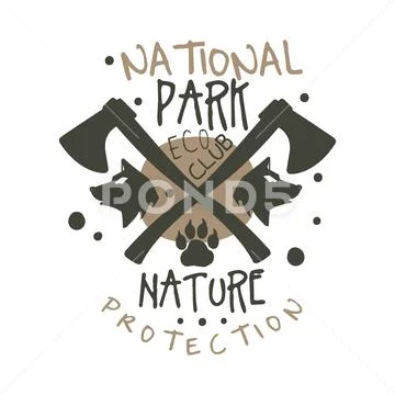 National park nature protection design template, hand drawn vector Illustration Stock Illustration