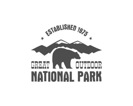 National park old style badge. Mountain explorer label. Outdoor adventure logo Stock Illustration