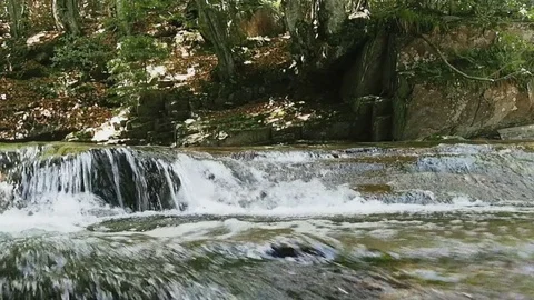 National Park with waterfall stream Stock Footage 79477663