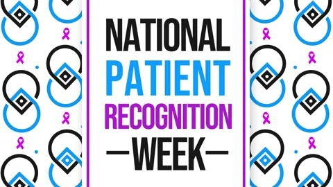 National Patient Recognition week typography animation with ribbon and shape Stock Footage 262607410