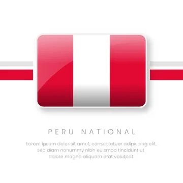 National Peru Flag.Vector Peru Button Flag. Realistic National Flag Design .. Stock Illustration