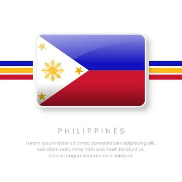 National Philippines Flag.Vector Philippines Button Flag. Realistic Nationa.. Stock Illustration