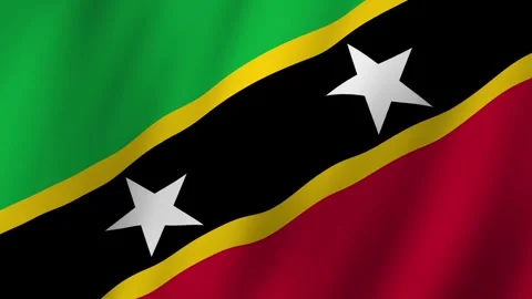 National Pride The Flag of Saint Kitts and Nevis Flying High Video stock 278721493