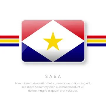 National Saba Flag.Vector Saba Button Flag. Realistic National Flag Design .. Stock Illustration