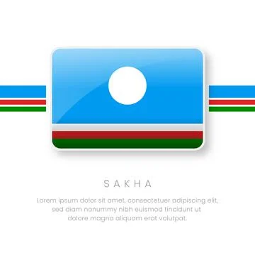 National Sakha Flag.Vector Sakha Button Flag. Realistic National Flag Desig.. Stock Illustration