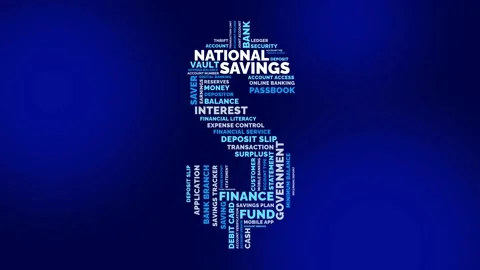 National Savings Word Cloud Animation for Government Accounts Interest Depo.. 库存影片 341552001