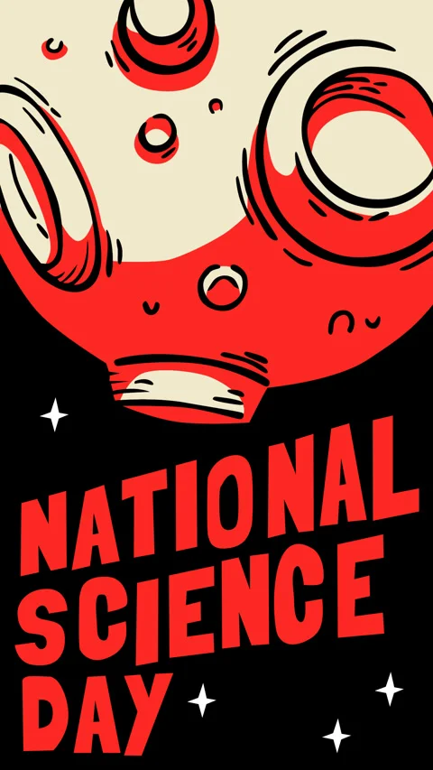 National Science Day Creative Science Concept Background with Abstract Symbo 스톡 동영상 331862455