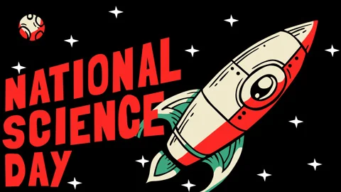 National Science Day Rocket Launch Concept for Education and Innovation 스톡 동영상 331862367
