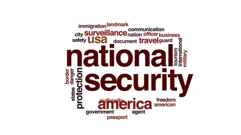 National security animated word cloud, text design animation. Stock Footage 72669859