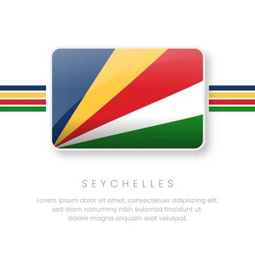 National Seychelles Flag.Vector Seychelles Button Flag. Realistic National .. Stock Illustration