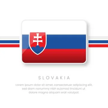National Slovakia Flag.Vector Slovakia Button Flag. Realistic National Flag.. Stock Illustration