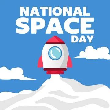National Space Day for space lovers Stock Illustration