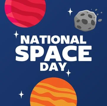 National Space Day for space lovers Stock Illustration