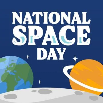 National Space Day for space lovers Stock Illustration