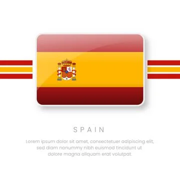 National Spain Flag.Vector Spain Button Flag. Realistic National Flag Desig.. Stockillustratie