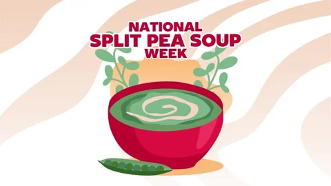 National Split Pea Soup Week with delicious soup Stock Footage 309588434