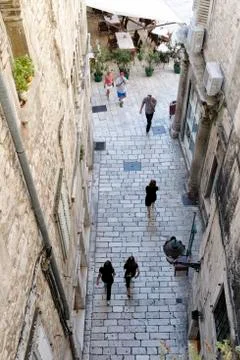 National square, from iron gate, split, croatia Stock Photos