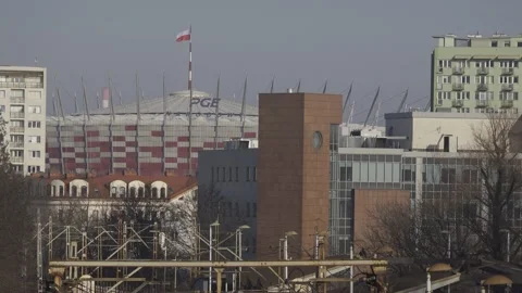 National Stadium in Warsaw Stock Footage 147993989
