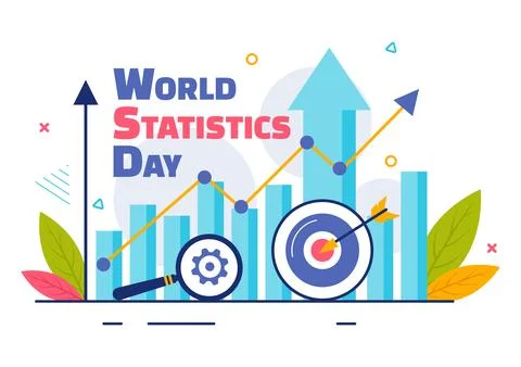 National Statistics Day Vector Illustration Featuring Data Calculation for .. Stock Illustration