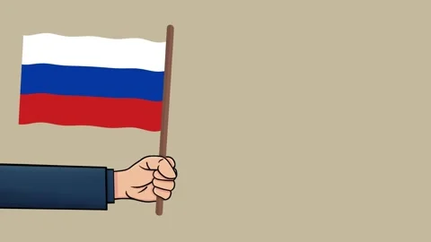 Animated Russia flag, Country flag of