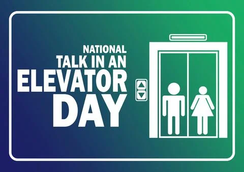 National Talk In An Elevator Day Vector Template Design Illustration Stock Illustration