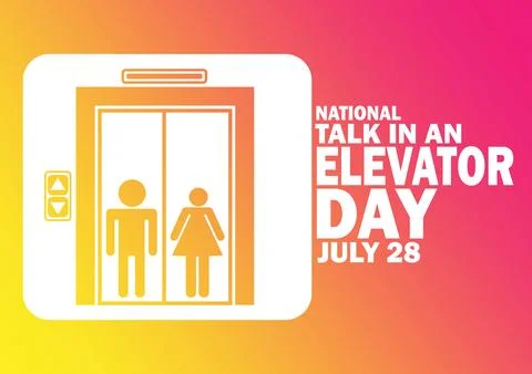 National Talk In An Elevator Day Vector Illustration Stock Illustration