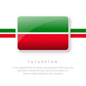 National Tatarstan Flag.Vector Tatarstan Button Flag. Realistic National Fl.. Stock Illustration