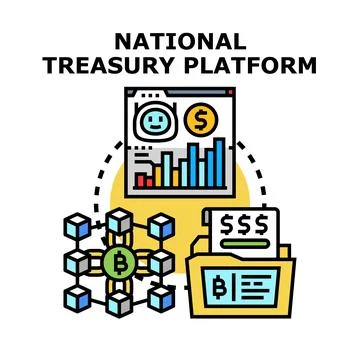 National treasury platform managing digital financial transactions Stock Illustration