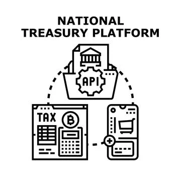 National treasury platform managing digital financial transactions Stock Illustration