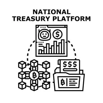 National treasury platform managing digital financial transactions Stock Illustration