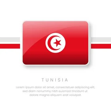 National Tunisia Flag.Vector Tunisia Button Flag. Realistic National Flag D.. Stock Illustration