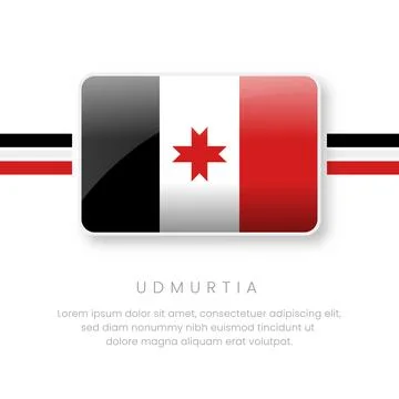National Udmurtia Flag.Vector Udmurtia Button Flag. Realistic National Flag.. Stock Illustration