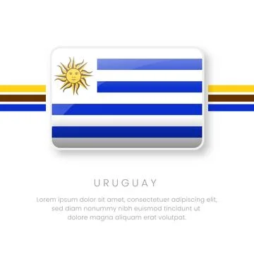 National Uruguay Flag.Vector Uruguay Button Flag. Realistic National Flag D.. 스톡 일러스트