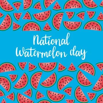 National Watermelon Day Stock Illustration